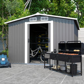 10FT x 8FT Metal Outdoor Storage Shed with Lockable Door